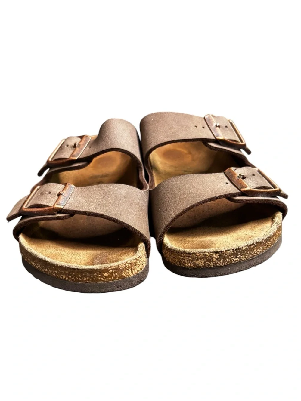 Birkenstock Kids' Arizona Nubuck Slide Sandals Leather Brown Size 31- 13-13.5
